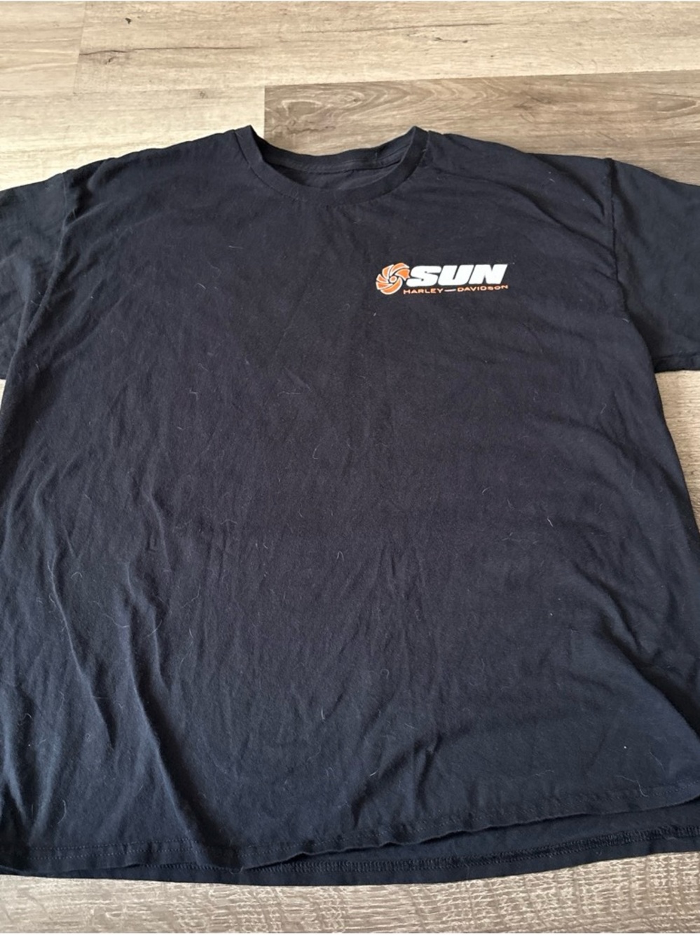 Harley-Davidson Black Tee with Orange & White Sun Logo